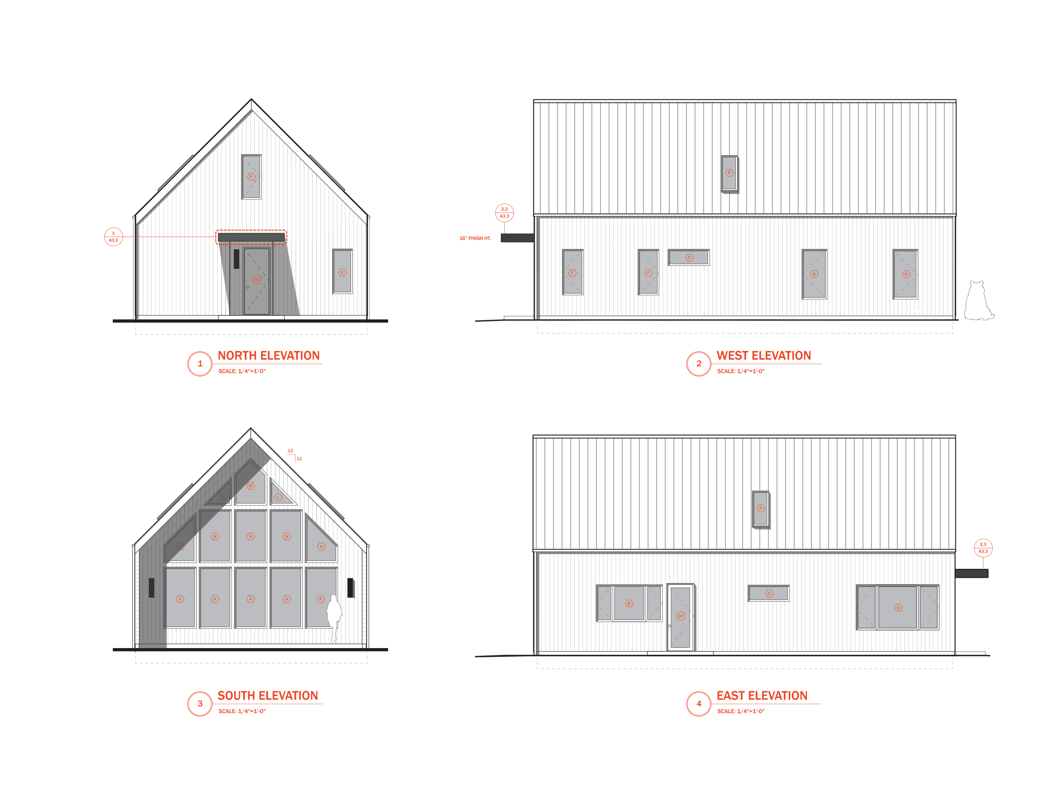 Sample sheet A2.1, Valley Home exterior elevations at quarter-inch scale, watermarked not licensed for construction